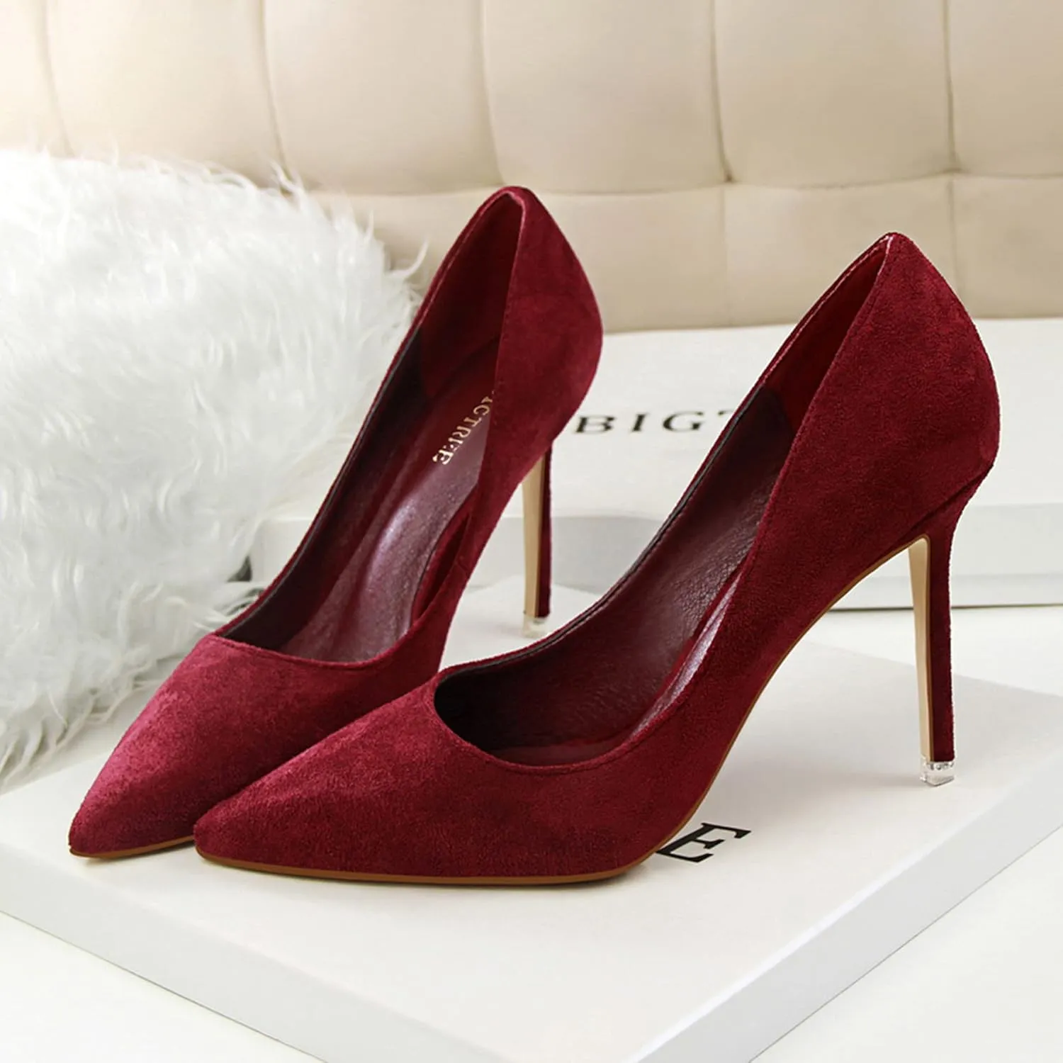 Women's Fashion Pointed Toe Pumps High Heel Stilettos Sexy Slip on Dress Prom Party Evening Pump Shoes