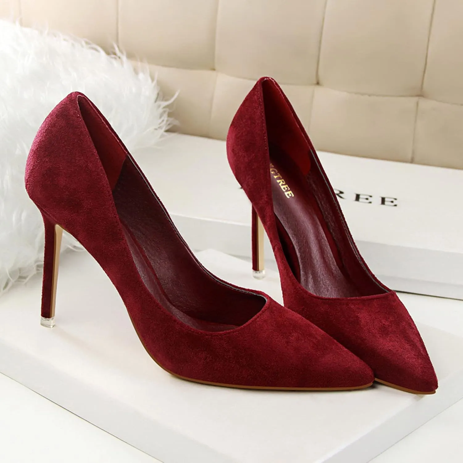 Women's Fashion Pointed Toe Pumps High Heel Stilettos Sexy Slip on Dress Prom Party Evening Pump Shoes