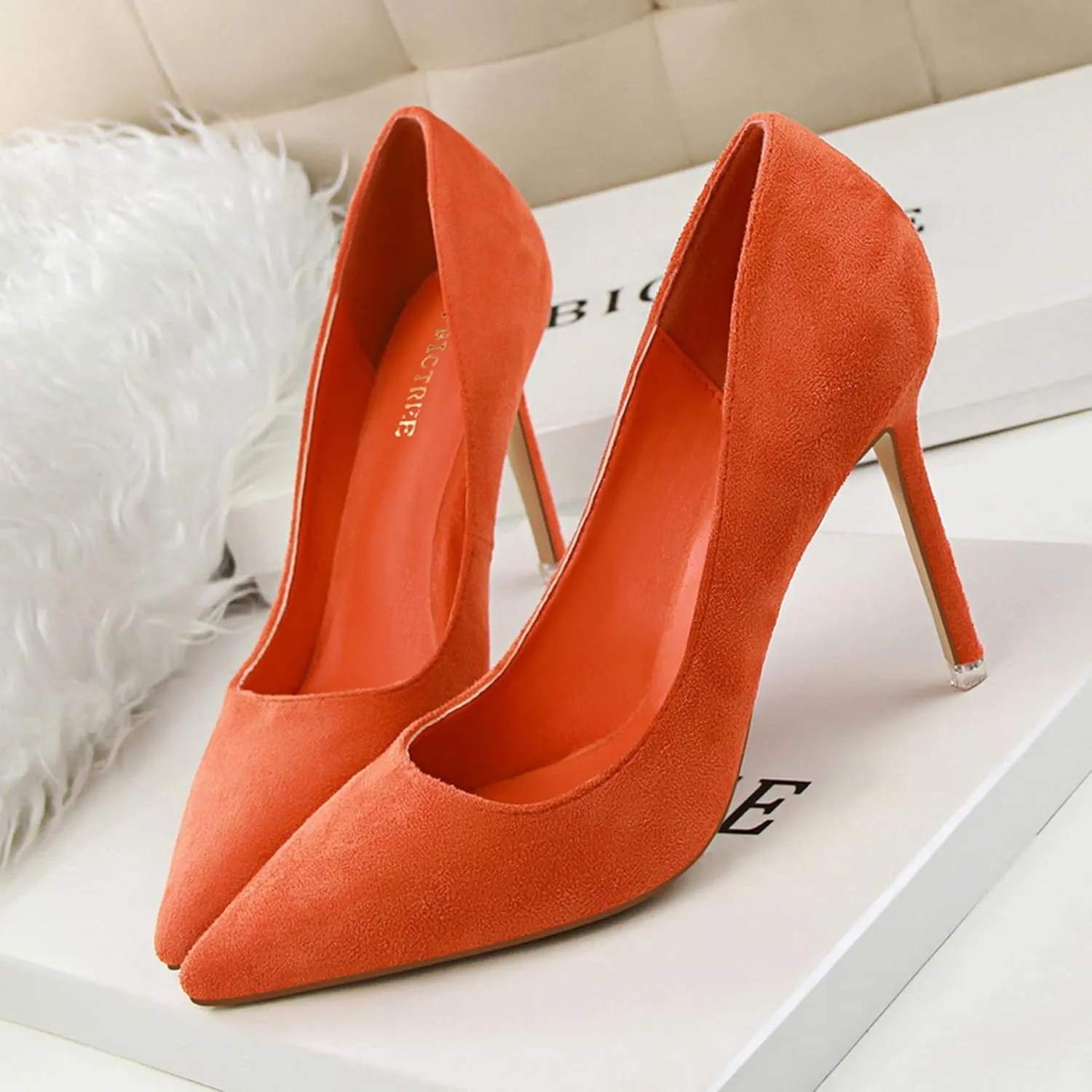 Women's Fashion Pointed Toe Pumps High Heel Stilettos Sexy Slip on Dress Prom Party Evening Pump Shoes