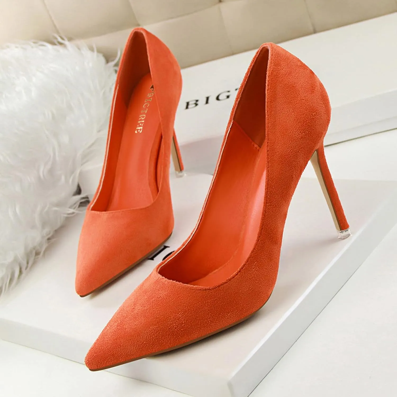 Women's Fashion Pointed Toe Pumps High Heel Stilettos Sexy Slip on Dress Prom Party Evening Pump Shoes