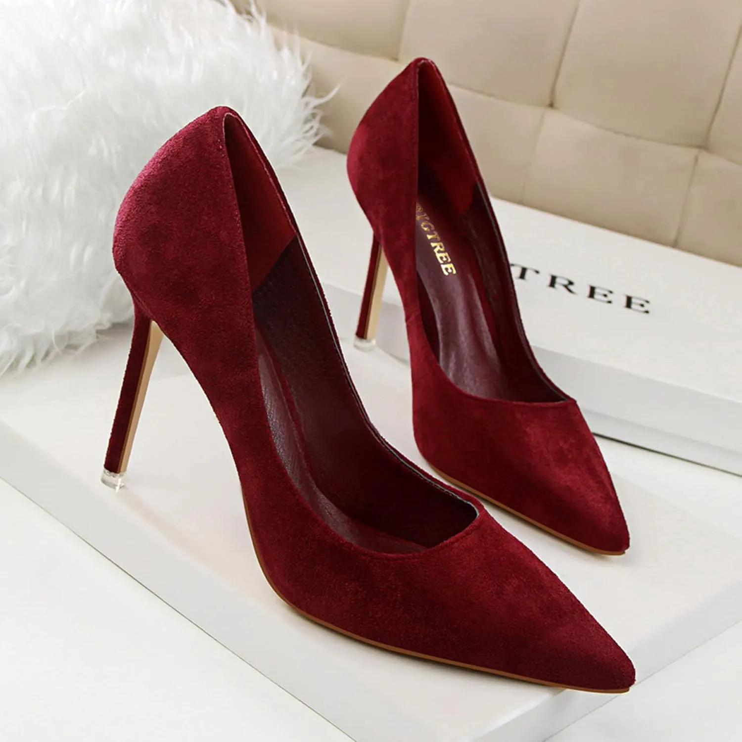 Women's Fashion Pointed Toe Pumps High Heel Stilettos Sexy Slip on Dress Prom Party Evening Pump Shoes