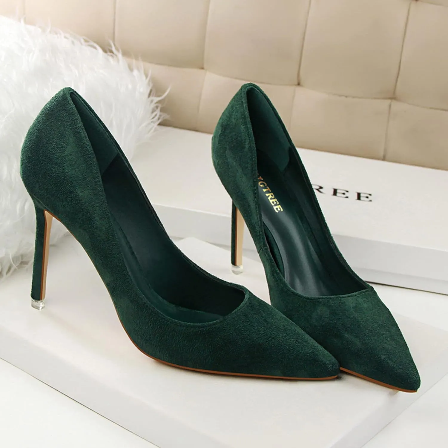 Women's Fashion Pointed Toe Pumps High Heel Stilettos Sexy Slip on Dress Prom Party Evening Pump Shoes