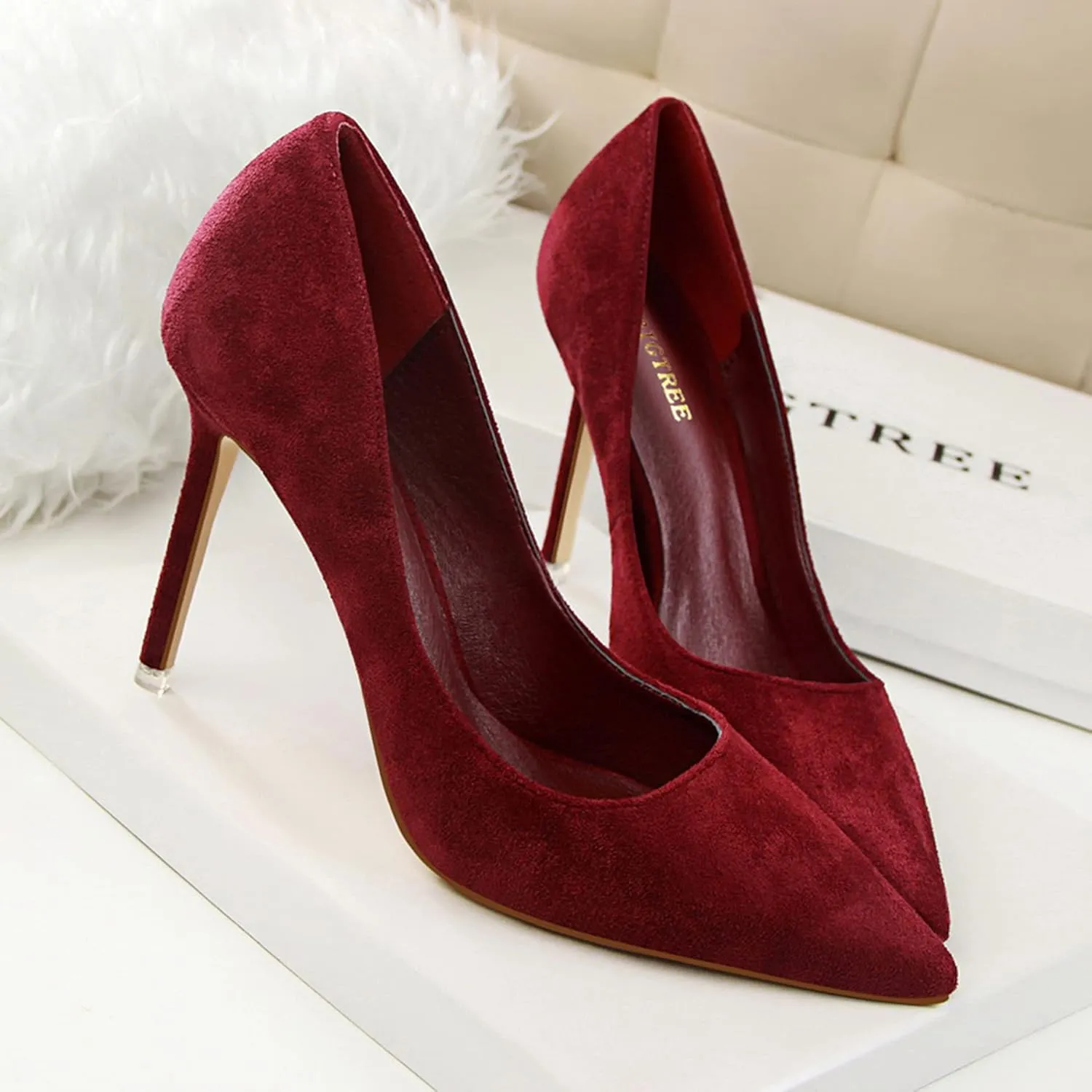 Women's Fashion Pointed Toe Pumps High Heel Stilettos Sexy Slip on Dress Prom Party Evening Pump Shoes
