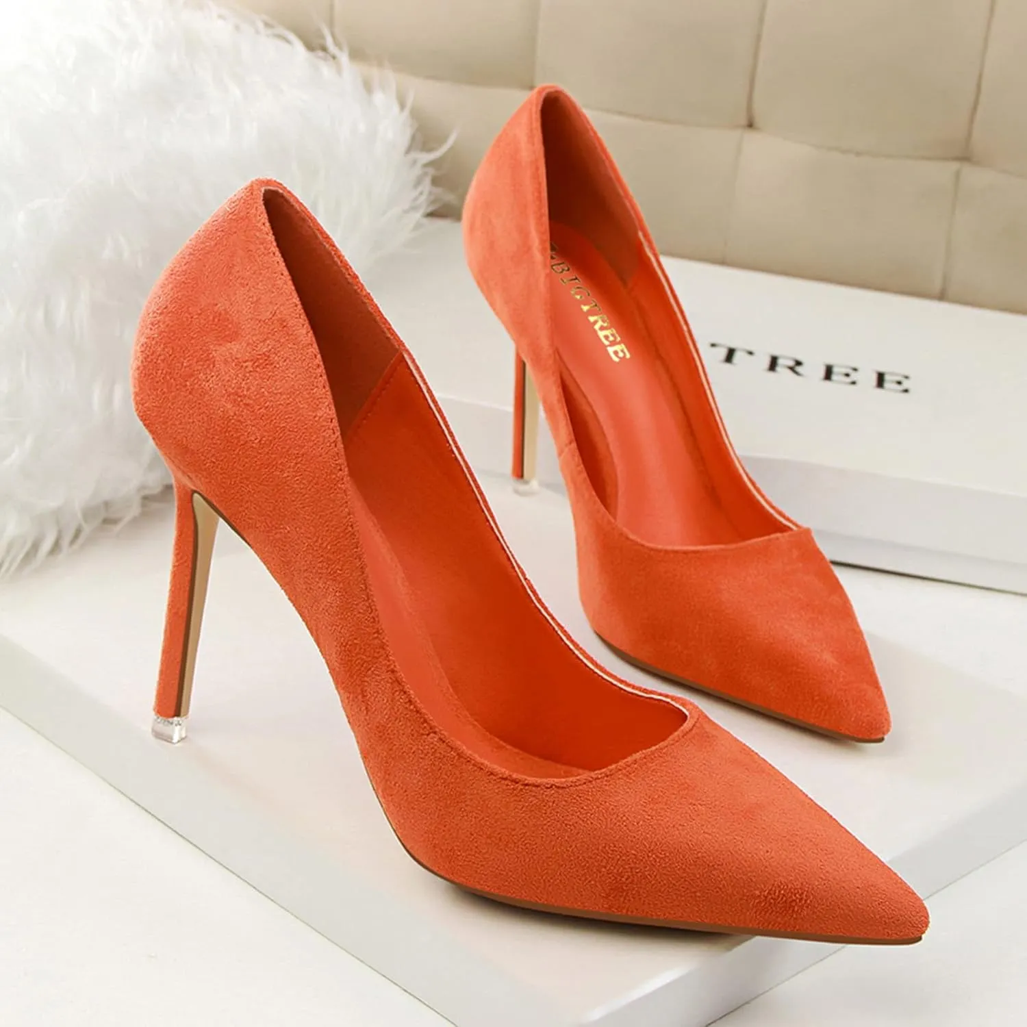 Women's Fashion Pointed Toe Pumps High Heel Stilettos Sexy Slip on Dress Prom Party Evening Pump Shoes