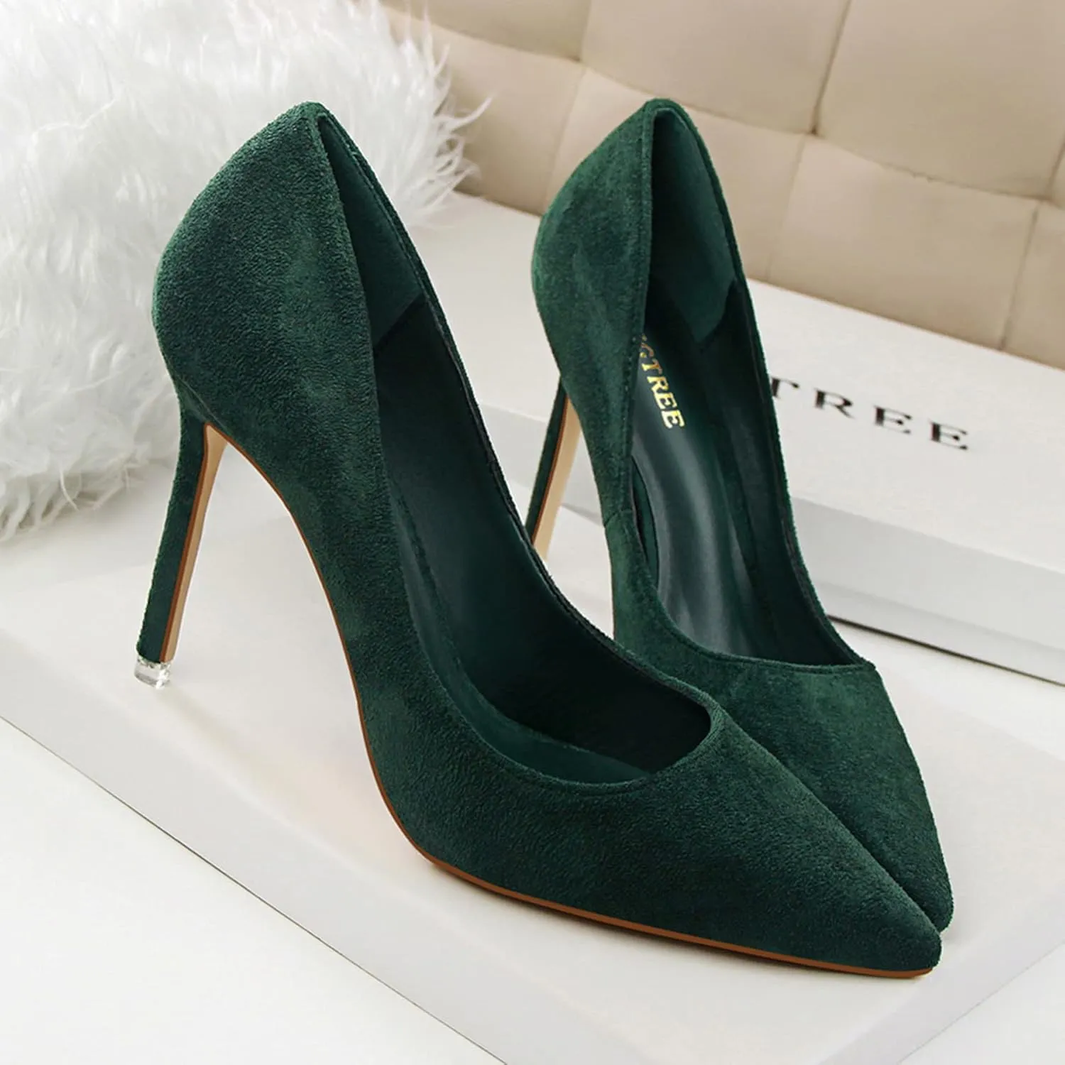 Women's Fashion Pointed Toe Pumps High Heel Stilettos Sexy Slip on Dress Prom Party Evening Pump Shoes