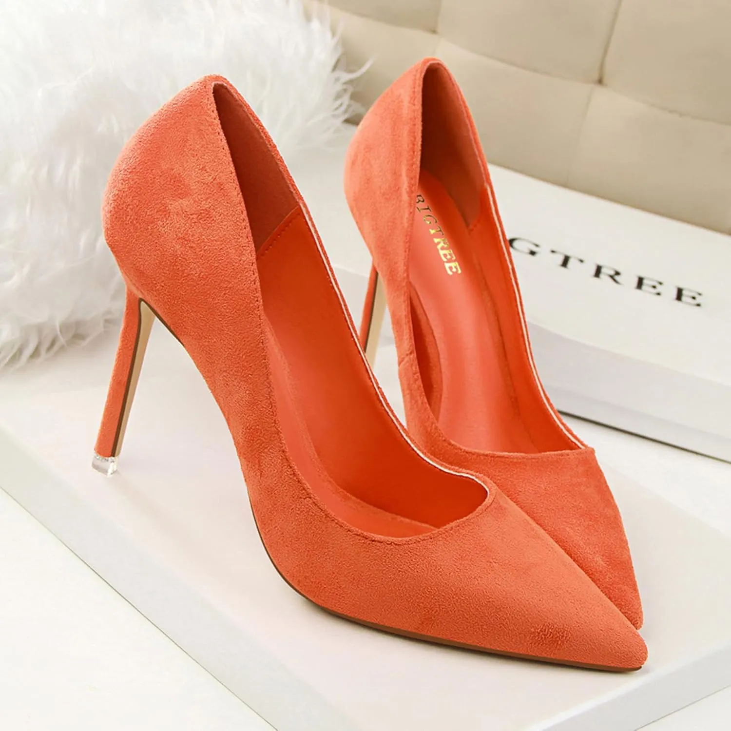 Women's Fashion Pointed Toe Pumps High Heel Stilettos Sexy Slip on Dress Prom Party Evening Pump Shoes