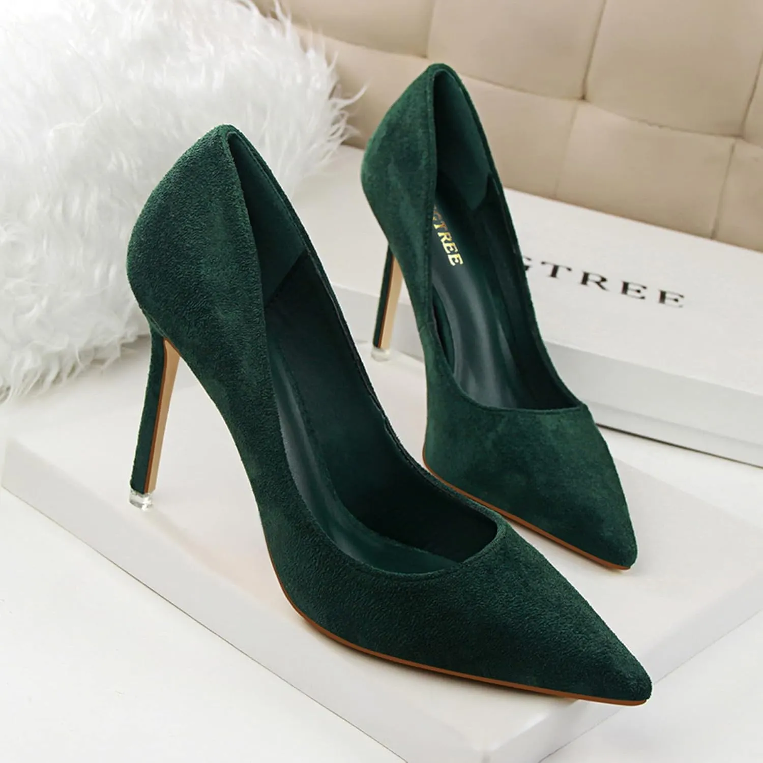 Women's Fashion Pointed Toe Pumps High Heel Stilettos Sexy Slip on Dress Prom Party Evening Pump Shoes