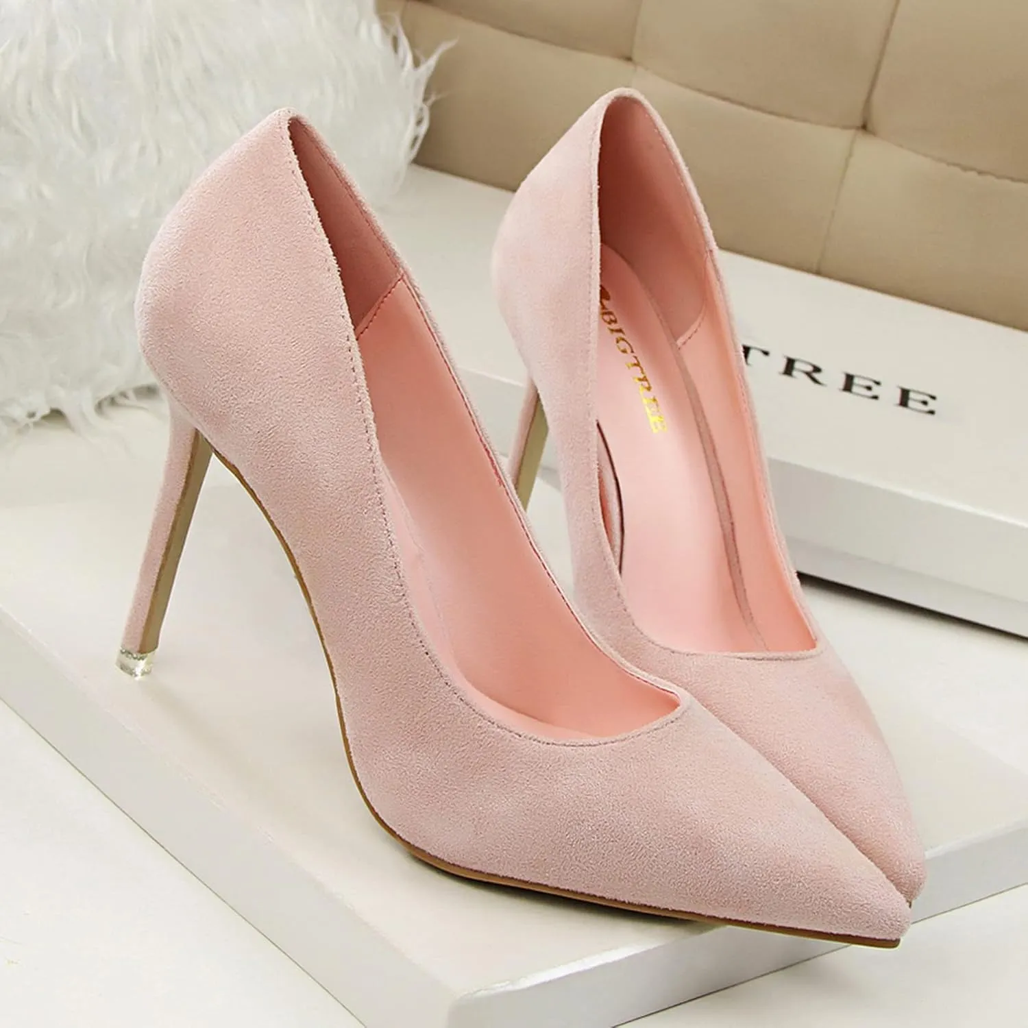 Women's Fashion Pointed Toe Pumps High Heel Stilettos Sexy Slip on Dress Prom Party Evening Pump Shoes