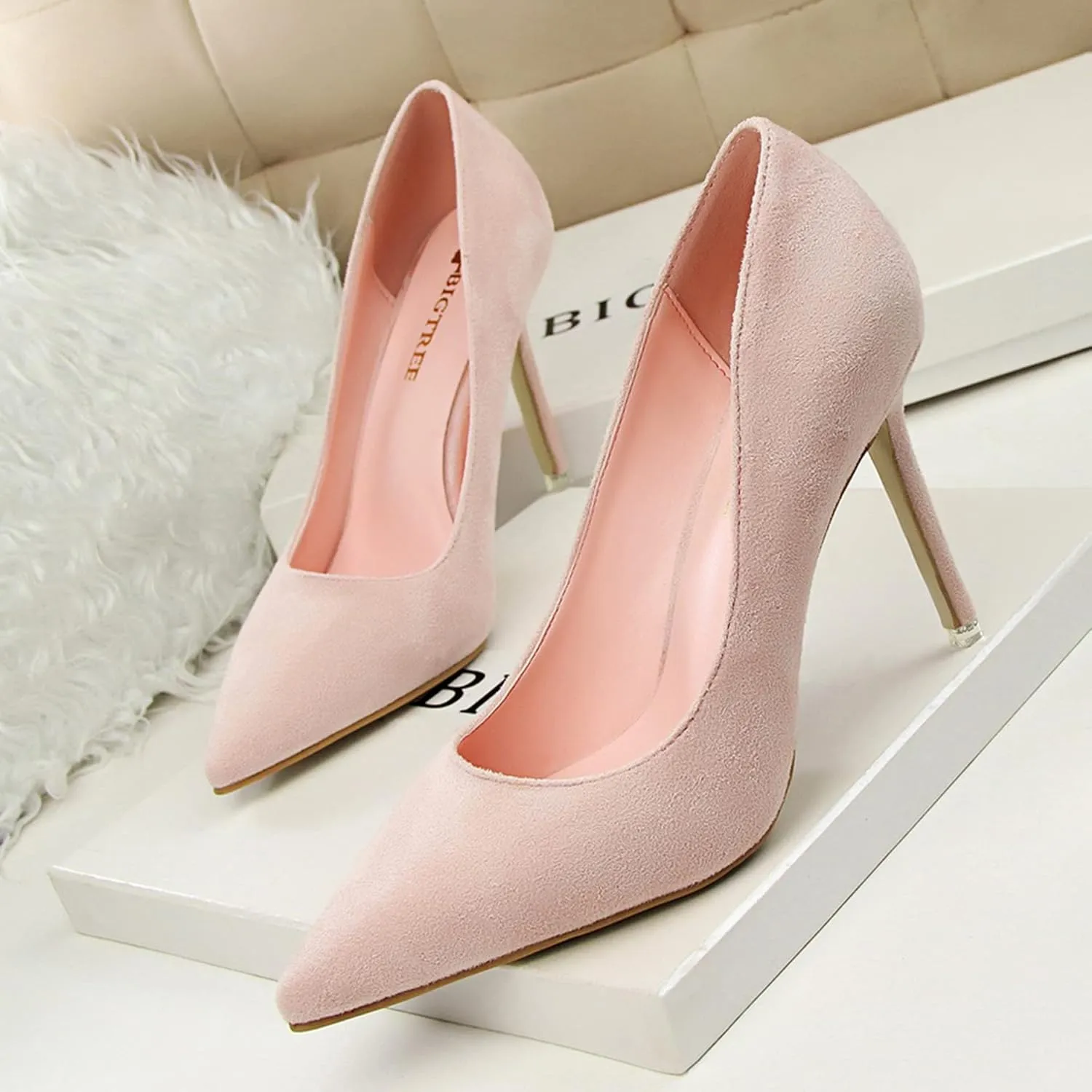Women's Fashion Pointed Toe Pumps High Heel Stilettos Sexy Slip on Dress Prom Party Evening Pump Shoes