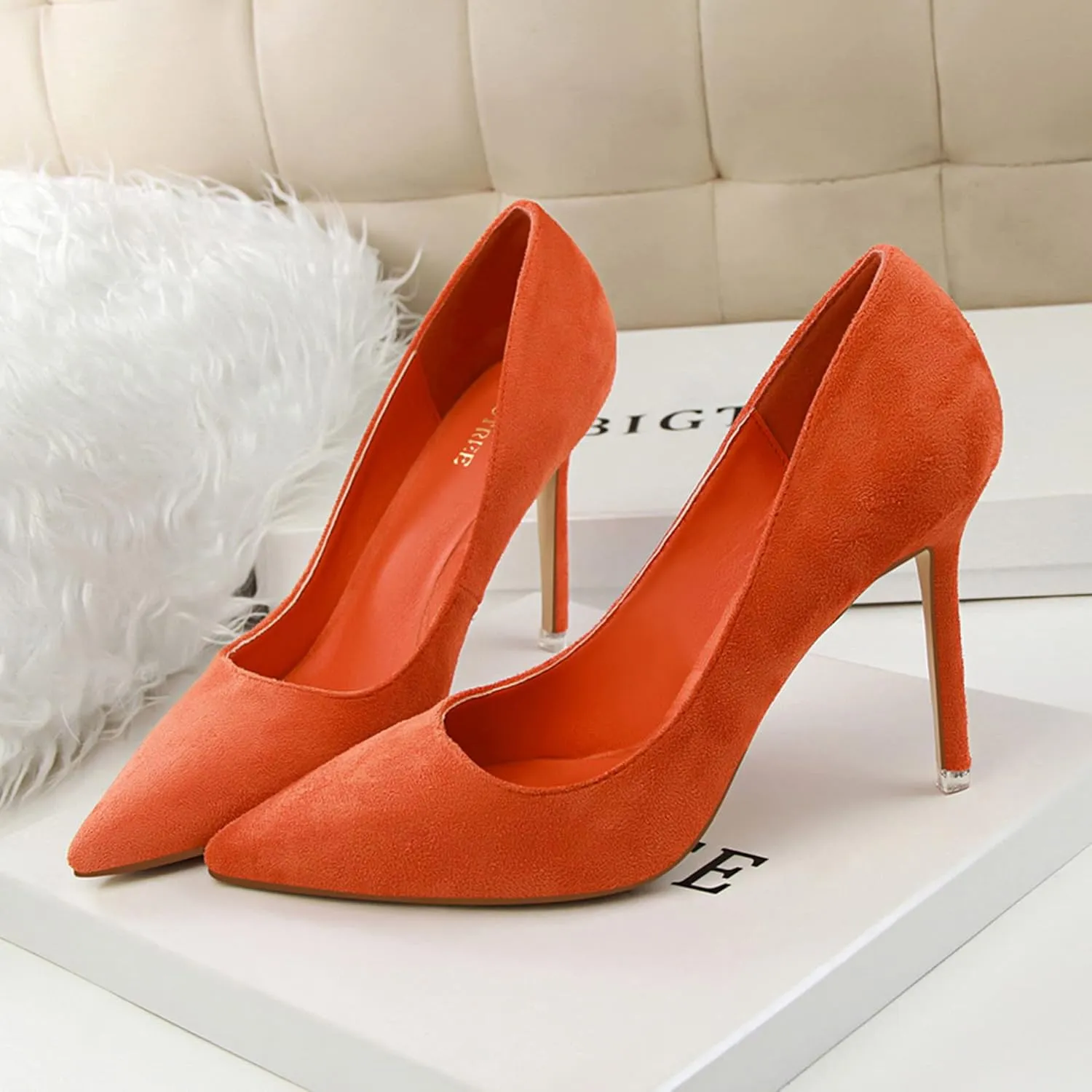 Women's Fashion Pointed Toe Pumps High Heel Stilettos Sexy Slip on Dress Prom Party Evening Pump Shoes