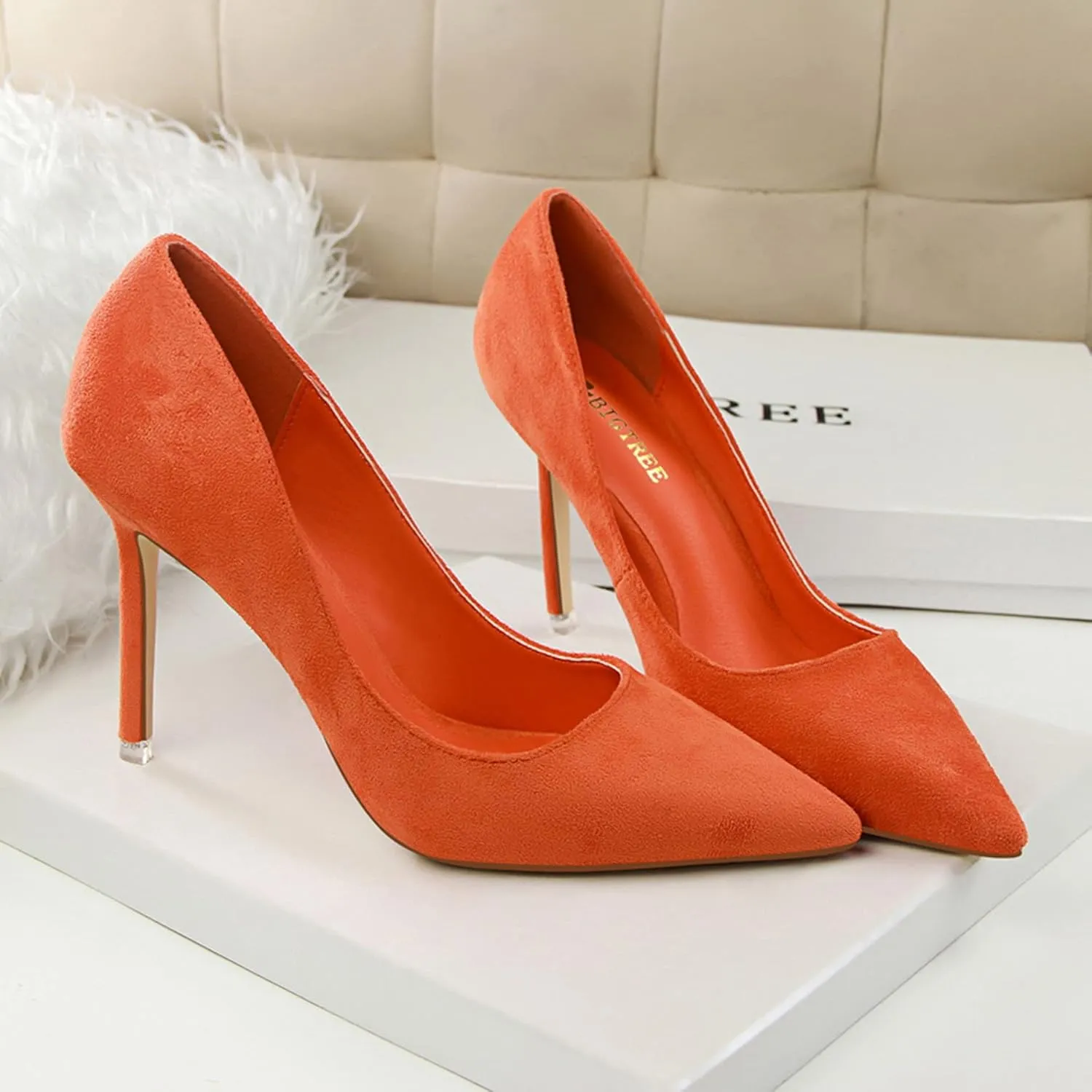 Women's Fashion Pointed Toe Pumps High Heel Stilettos Sexy Slip on Dress Prom Party Evening Pump Shoes