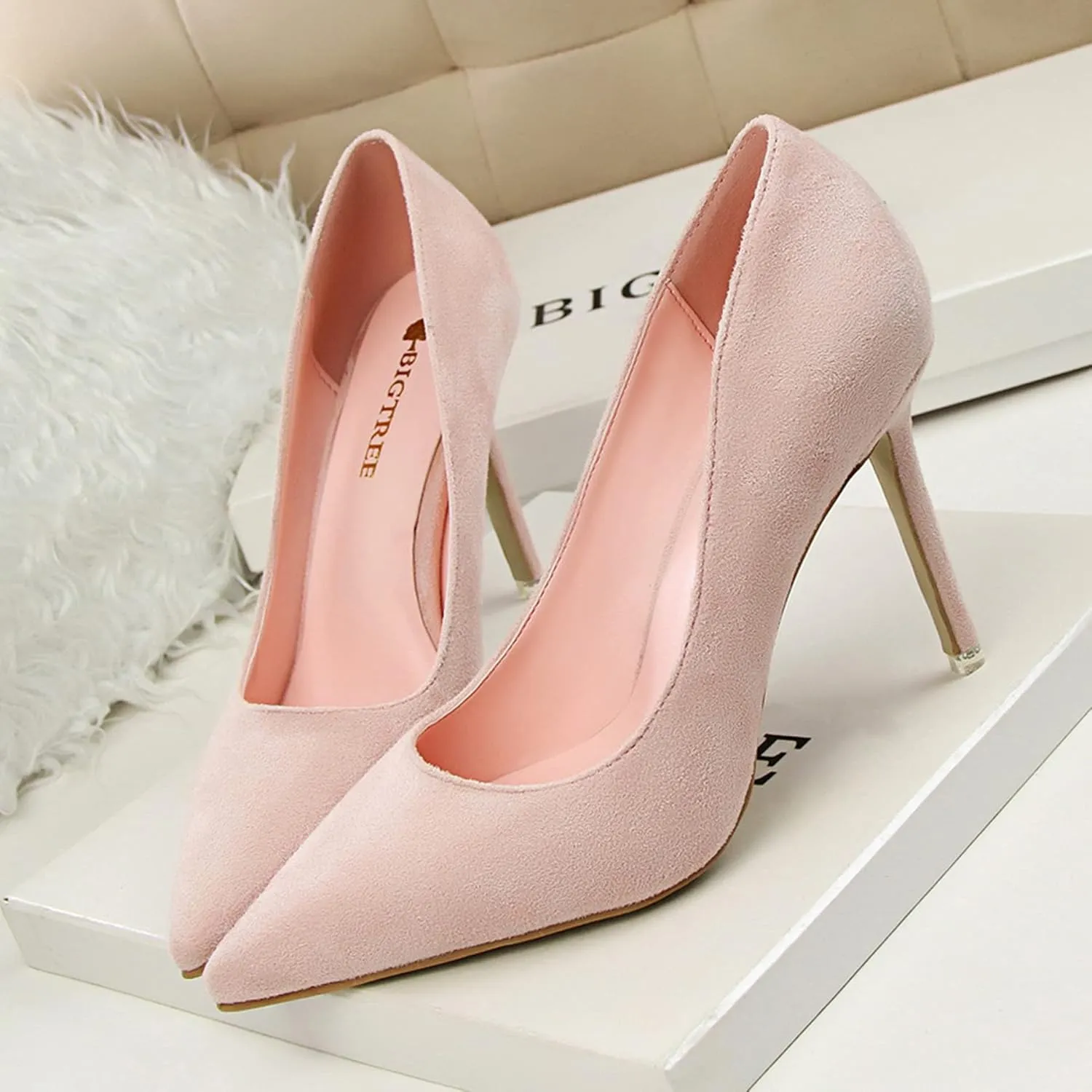 Women's Fashion Pointed Toe Pumps High Heel Stilettos Sexy Slip on Dress Prom Party Evening Pump Shoes