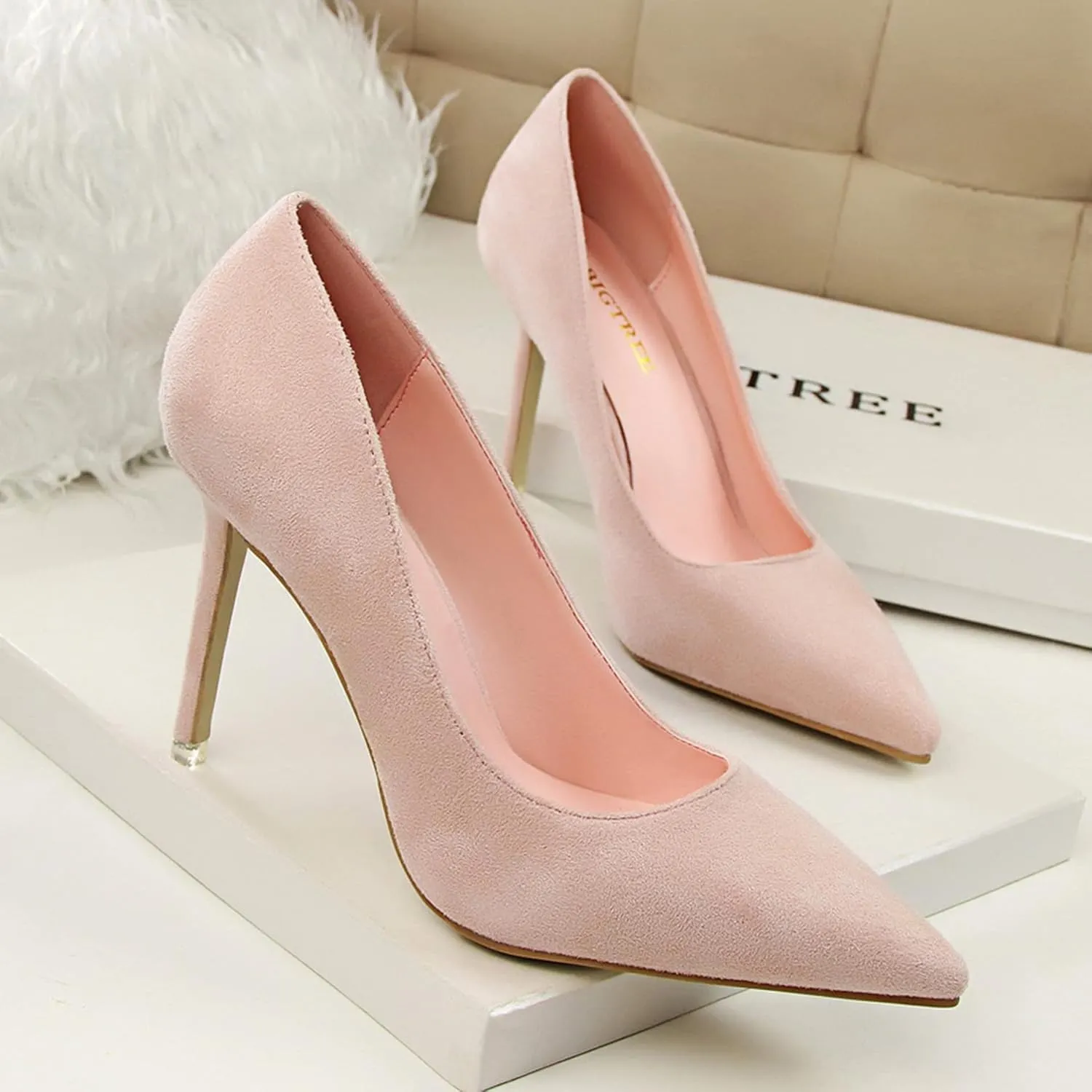 Women's Fashion Pointed Toe Pumps High Heel Stilettos Sexy Slip on Dress Prom Party Evening Pump Shoes