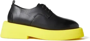 Women's Gommellone - Derby Pelle Vitello Nero Suola Gialla EU 36.5 (US Women's 6.5) M