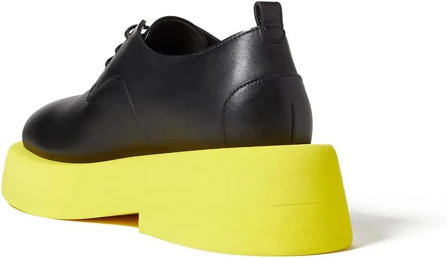 Women's Gommellone - Derby Pelle Vitello Nero Suola Gialla EU 36.5 (US Women's 6.5) M
