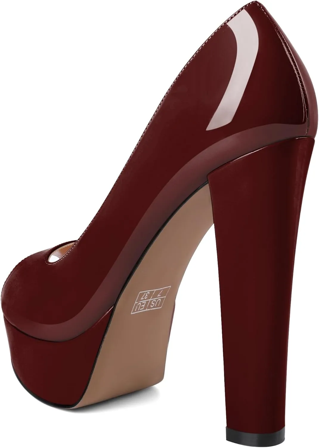 Women's High Heel Pumps Peep Toe Pump for Women Platform High Heels Chunky Block Heeled Shoes Sexy Dance Pumps 5.5 Inch Heel