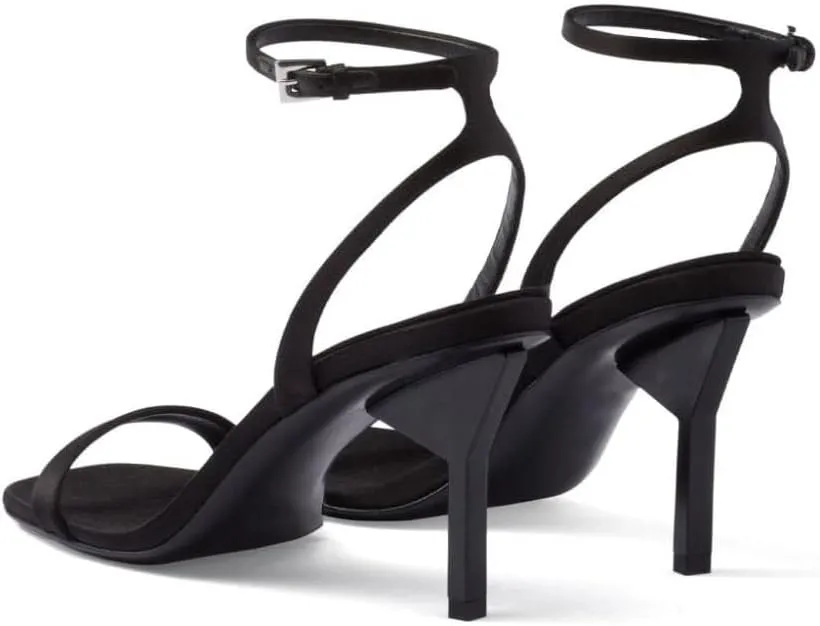 Women's Open Toe High Heel Sandals Slingback Strappy Heels Satin Stiletto Pumps Sexy Dress Shoes for Party Wedding Prom