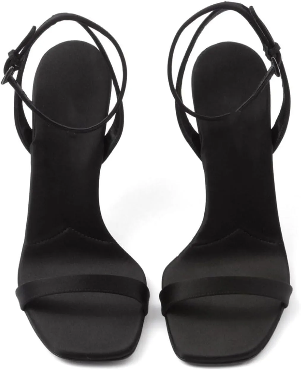 Women's Open Toe High Heel Sandals Slingback Strappy Heels Satin Stiletto Pumps Sexy Dress Shoes for Party Wedding Prom