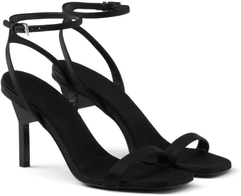 Women's Open Toe High Heel Sandals Slingback Strappy Heels Satin Stiletto Pumps Sexy Dress Shoes for Party Wedding Prom