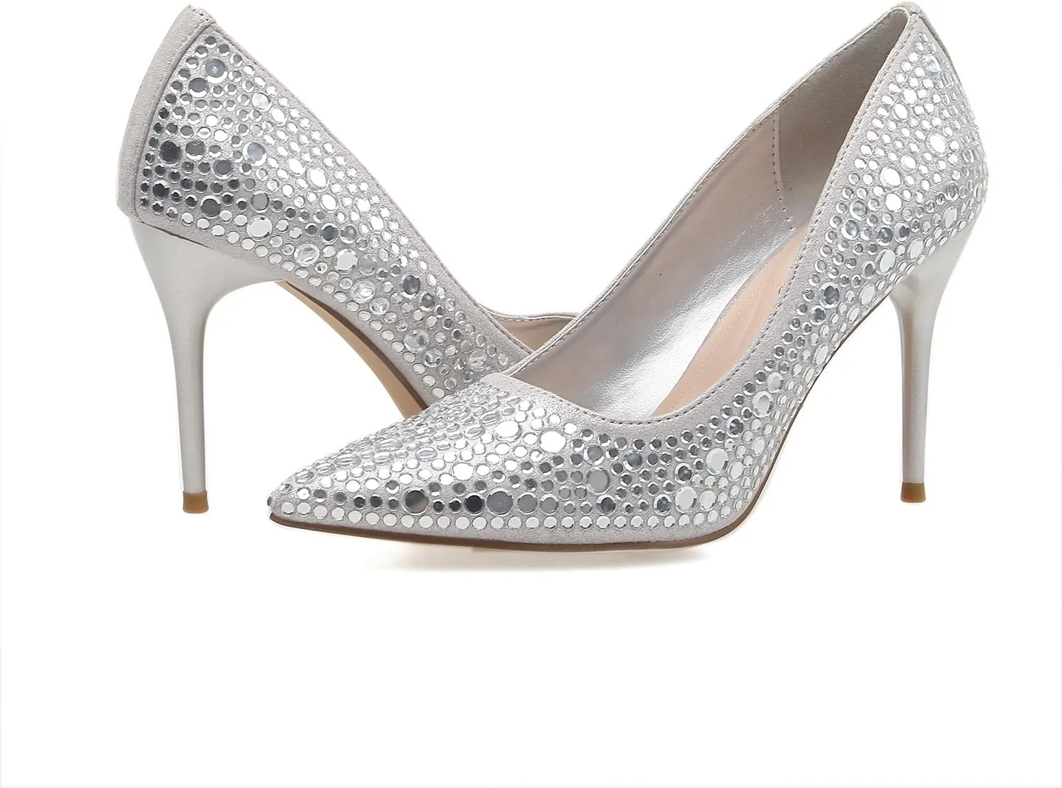 Womens Sparkly High Heel Stiletto Pump,Glitter Pointed Toe Dressy Prom Shoes,Closed Toe Sexy Party Shoes,Classic Dress Wedding Heels