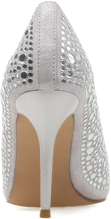 Womens Sparkly High Heel Stiletto Pump,Glitter Pointed Toe Dressy Prom Shoes,Closed Toe Sexy Party Shoes,Classic Dress Wedding Heels