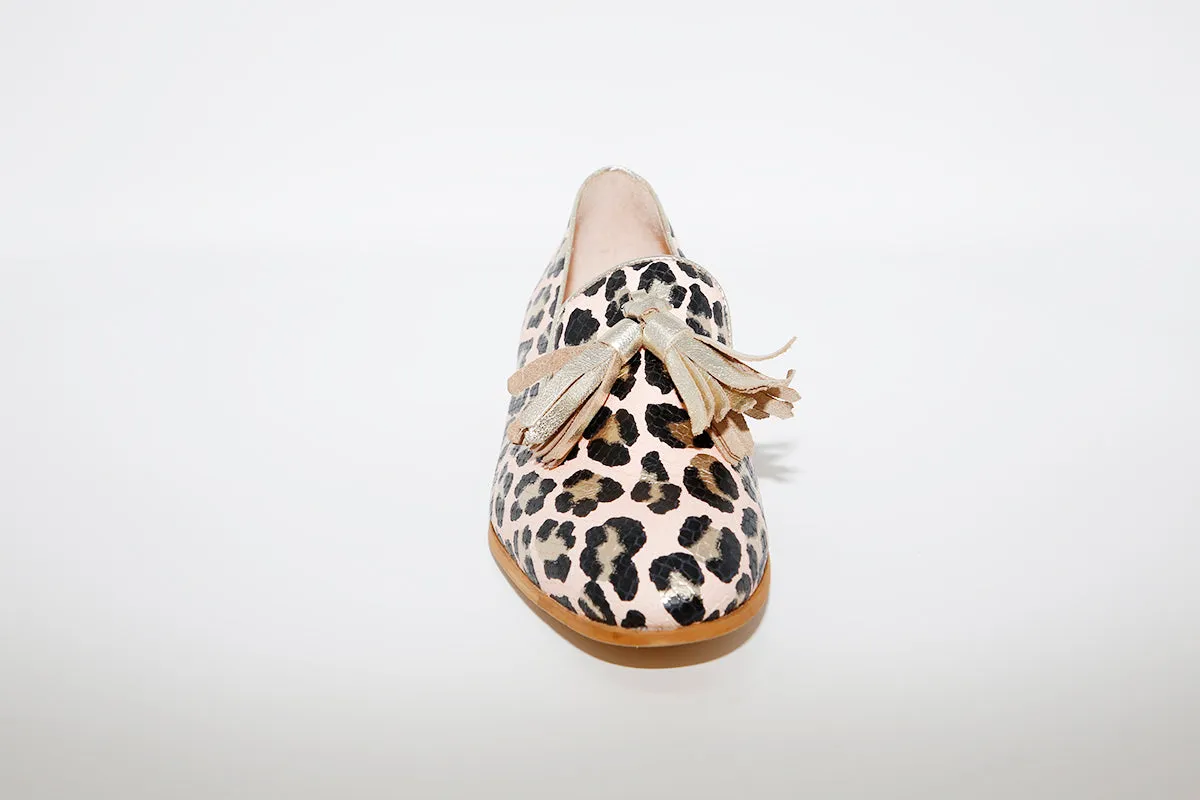 WONDERS - 7601 LOW HEEL LOAFER - LEOPARD PRINT PINK