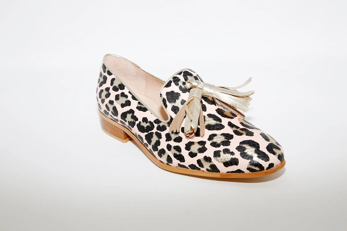 WONDERS - 7601 LOW HEEL LOAFER - LEOPARD PRINT PINK
