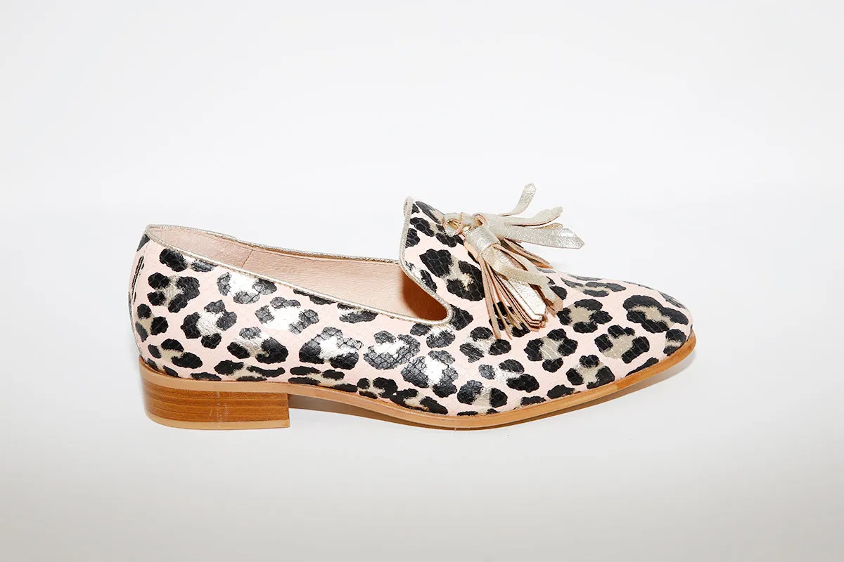 WONDERS - 7601 LOW HEEL LOAFER - LEOPARD PRINT PINK
