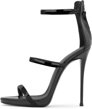 XYD Hot Summer Party Stilettos Sexy Strappy Sandals with Platform Open Toe Back Zipper High Heels Pump Club Evening Shoes for Women