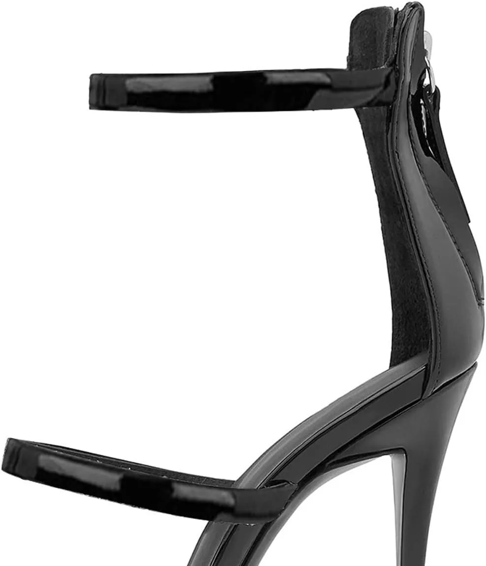 XYD Hot Summer Party Stilettos Sexy Strappy Sandals with Platform Open Toe Back Zipper High Heels Pump Club Evening Shoes for Women
