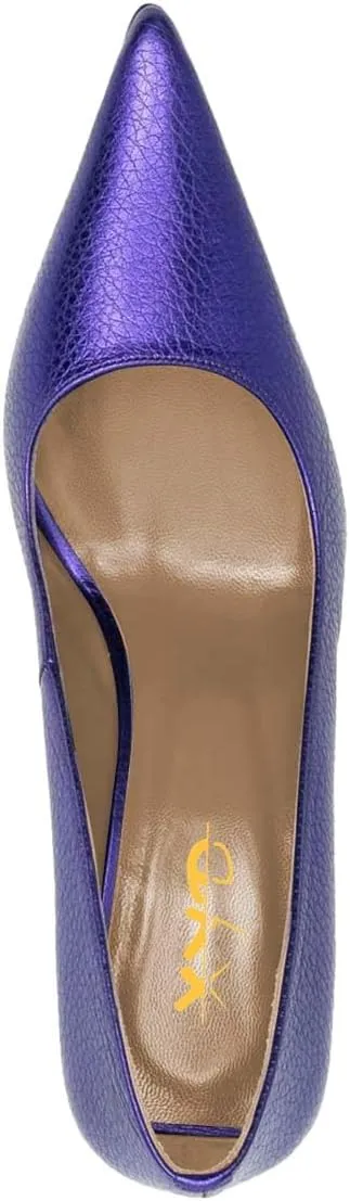 XYD Women Dress Classic Pumps Pointed Toe Mid High Flared Heels Slip On Office Lady Party Event Formal Shoes