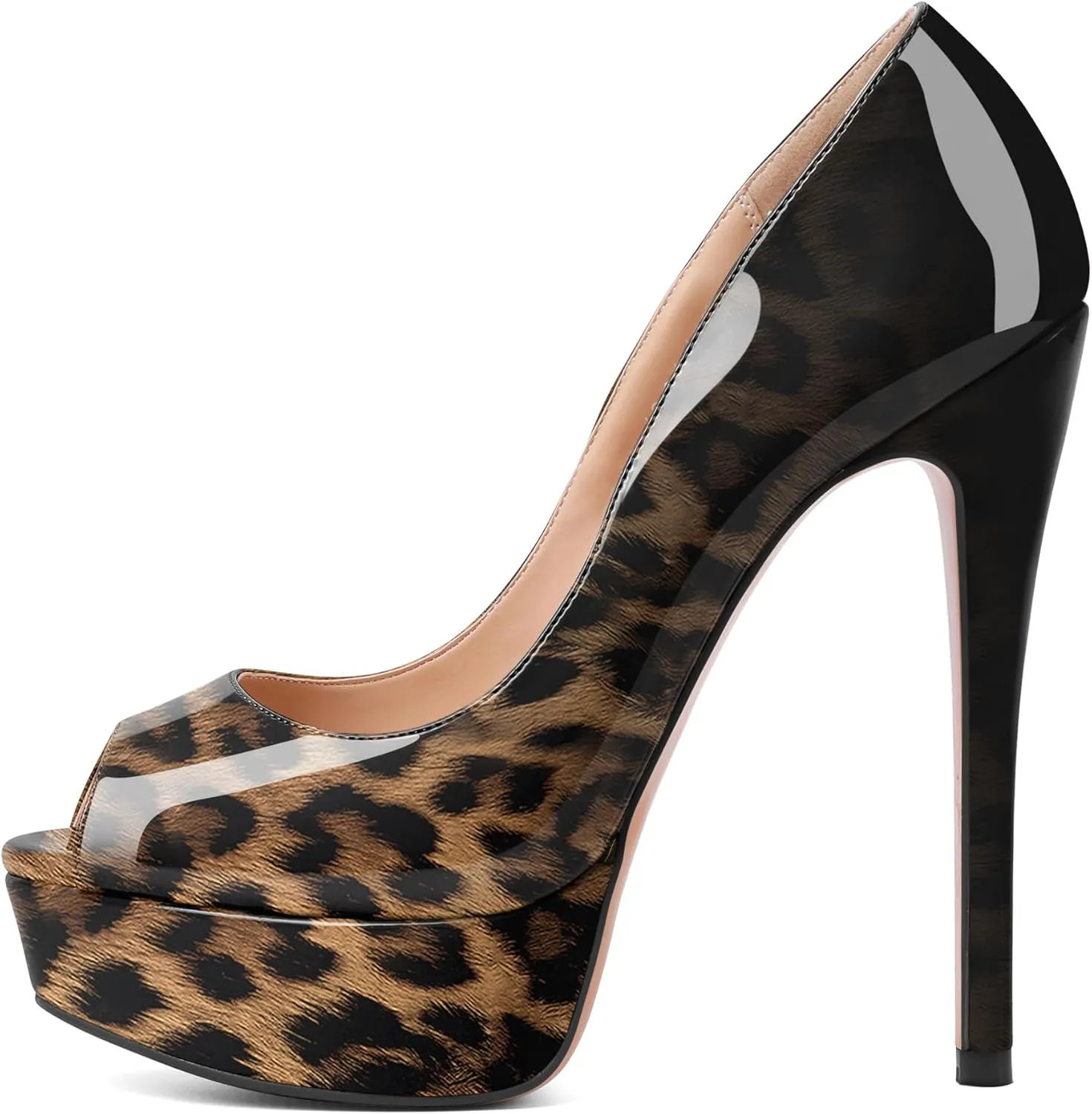 YODEKS Women's Peep Toe Pumps Platform High Heel Shoes Stiletto Party Dress Pump
