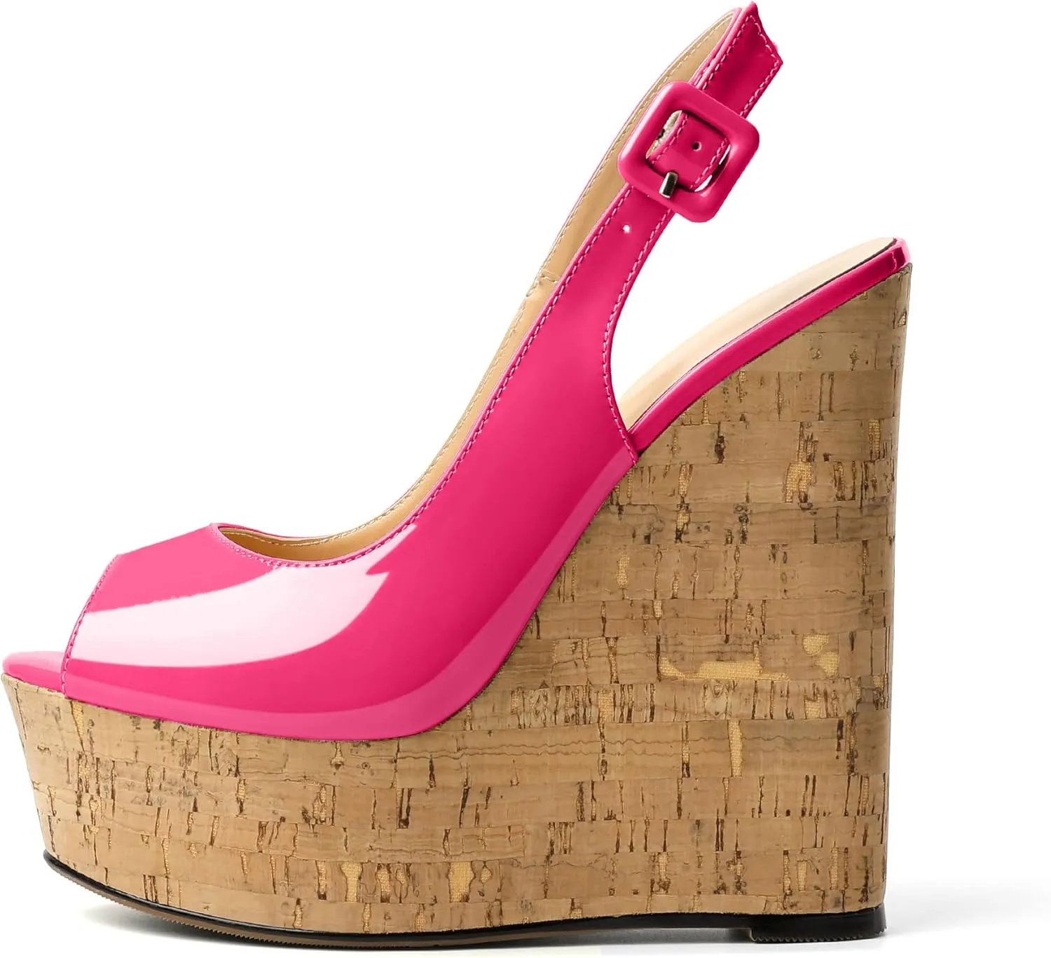 YODEKS Women's Platform Sandals Wedge Heel Peep Toe High Heeled Pumps Platform Wooden Heel Summer Wedge Heels Shoes