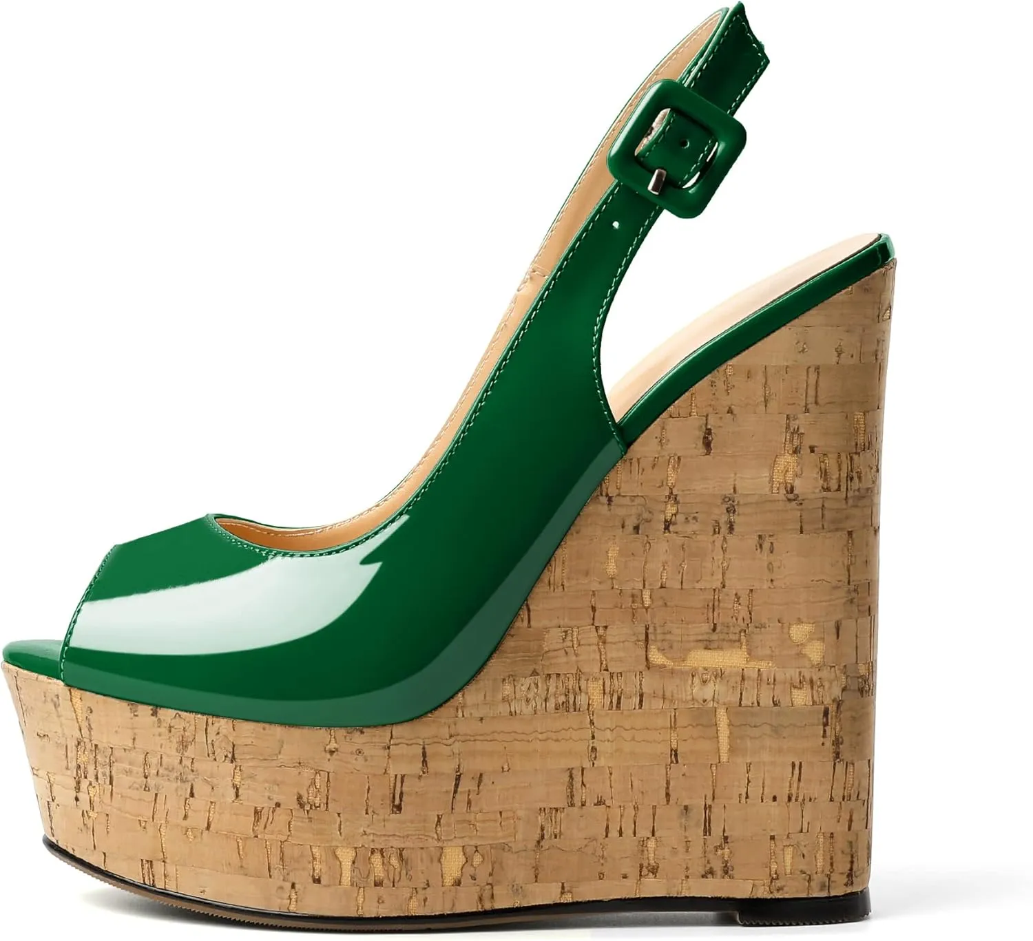 YODEKS Women's Platform Sandals Wedge Heel Peep Toe High Heeled Pumps Platform Wooden Heel Summer Wedge Heels Shoes