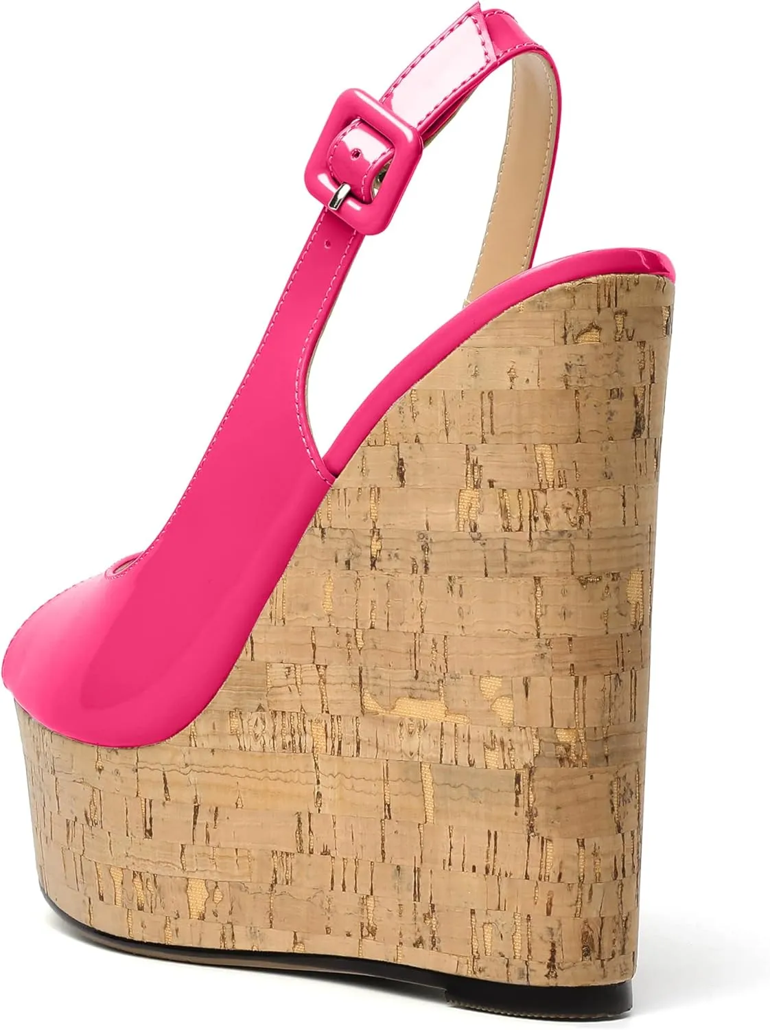 YODEKS Women's Platform Sandals Wedge Heel Peep Toe High Heeled Pumps Platform Wooden Heel Summer Wedge Heels Shoes