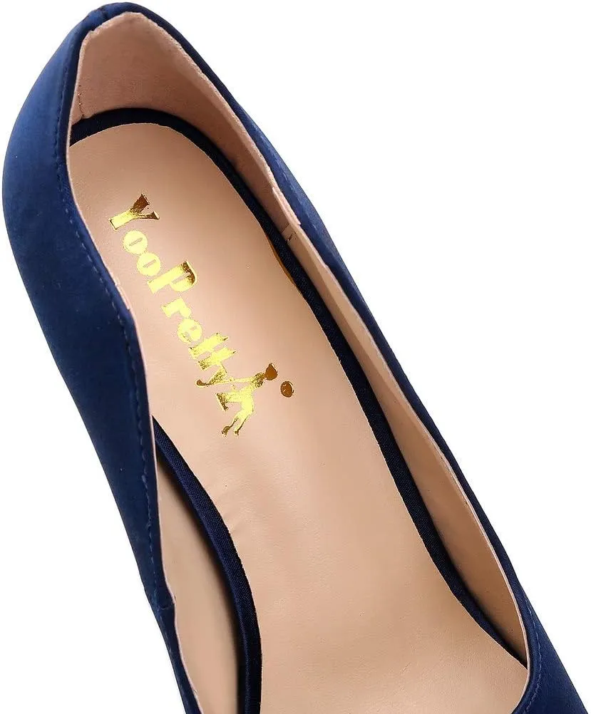 YooPrettyz Women Peep Toe Satin Shoe Wedding Stiletto Shoes Evening Pumps Bridal High Heels