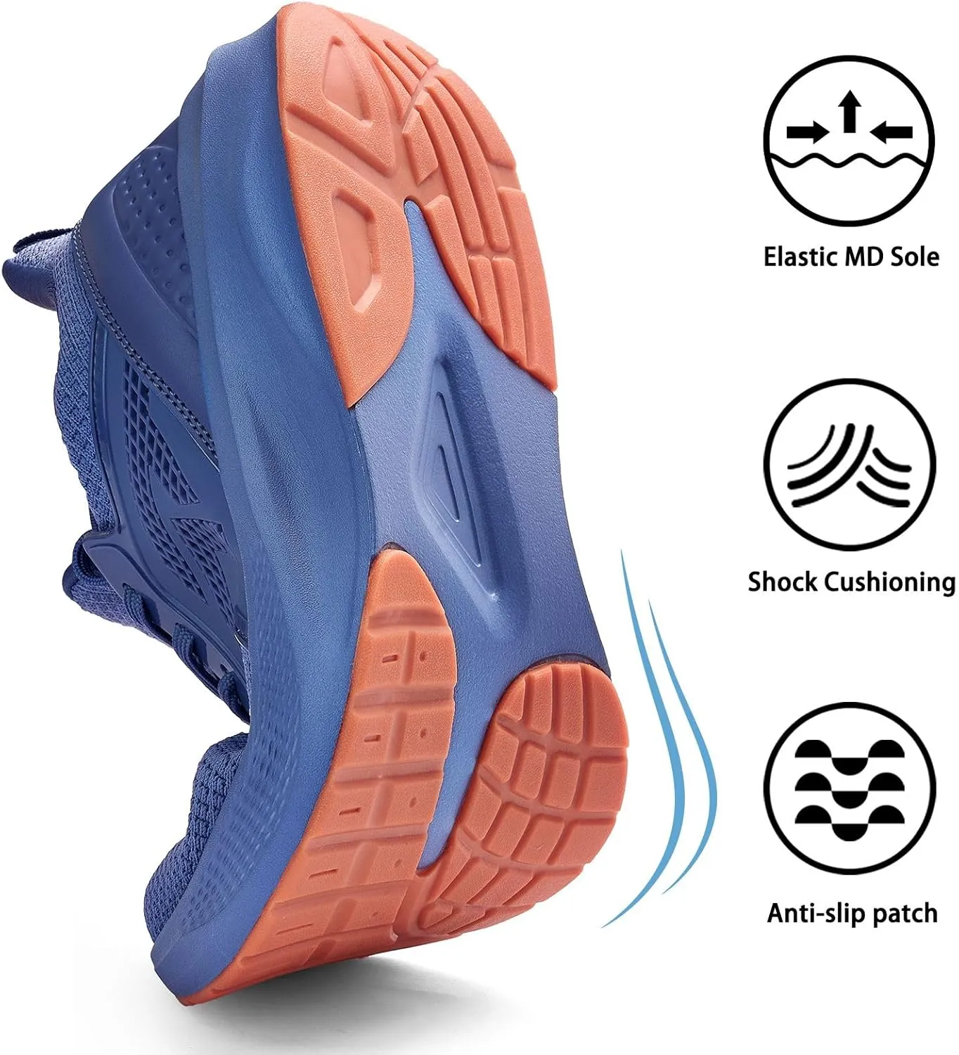 ZZS Mens White Sneaker Tennis Shoes - Slip On Running Shoes Lightweight Casual Walking Shoes for Athletic Workout Gym